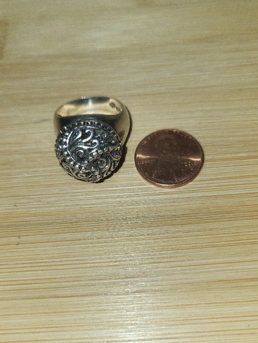 Vintage Estate- Intricate Filigree Dome Ring - 925 Sterling Silver Sz8